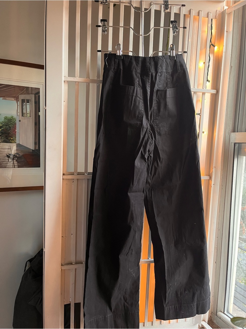 Anthropologie | Maeve Magic Fabric Cropped Wide Leg Black Pants